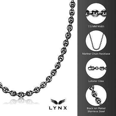 Men's LYNX Stainless Steel Antiqued Mariner Chain Necklace