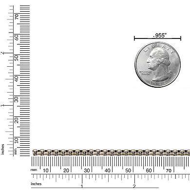 LYNX Men's Stainless Steel Round Box Chain Necklace