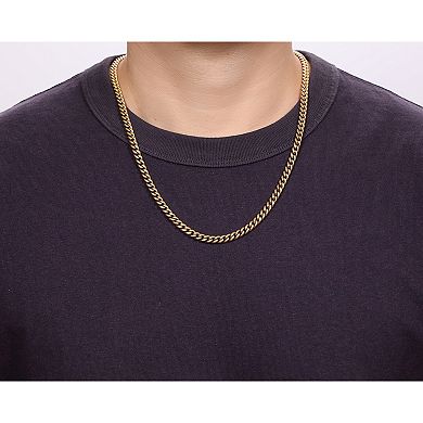 LYNX Men's Stainless Steel Curb Chain Necklace