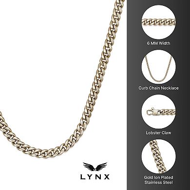LYNX Men's Stainless Steel Curb Chain Necklace