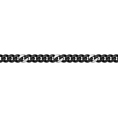 Men's LYNX 12 mm Matte Black Ion-Plated Stainless Steel Cuban Chain Necklace
