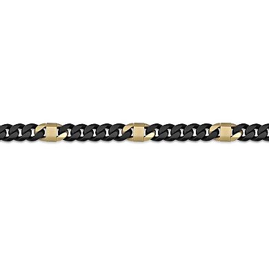 LYNX Men's Stainless Steel Miami Cuban Chain Necklace