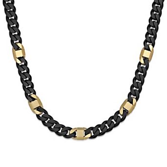 LYNX Men's Stainless Steel Miami Cuban Chain Necklace