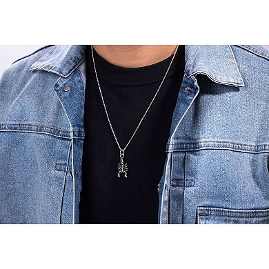 Men's LYNX Stainless Steel Scorpion Pendant Necklace