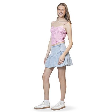 Juniors' madden girl Scallop Edge Lace Corset