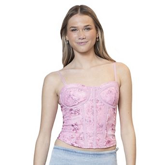 Juniors' madden girl Scallop Edge Lace Corset
