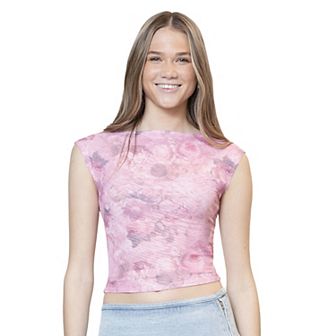 Juniors' madden girl Boatneck Cap Sleeve Top