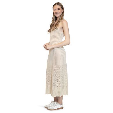 Juniors' madden girl Sleeveless Pointelle Midi Dress