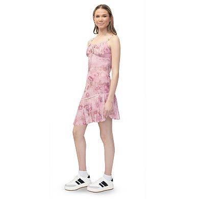 Juniors' madden girl Sleeveless Ruched Asymmetrical Dress