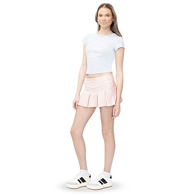 Juniors' madden girl Pleated Gingham Print Skort