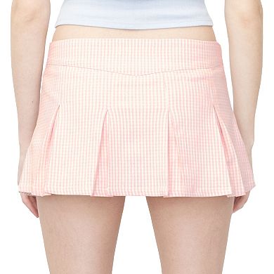 Juniors' madden girl Pleated Gingham Print Skort