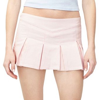 Juniors' madden girl Pleated Gingham Print Skort