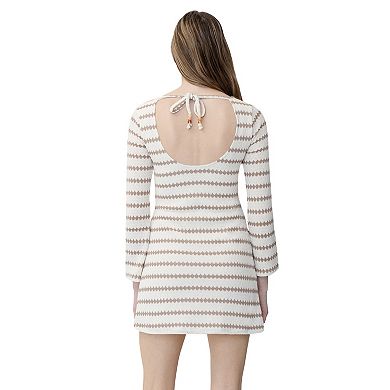 Juniors' madden girl Bell Sleeve Tie Back Mini Dress