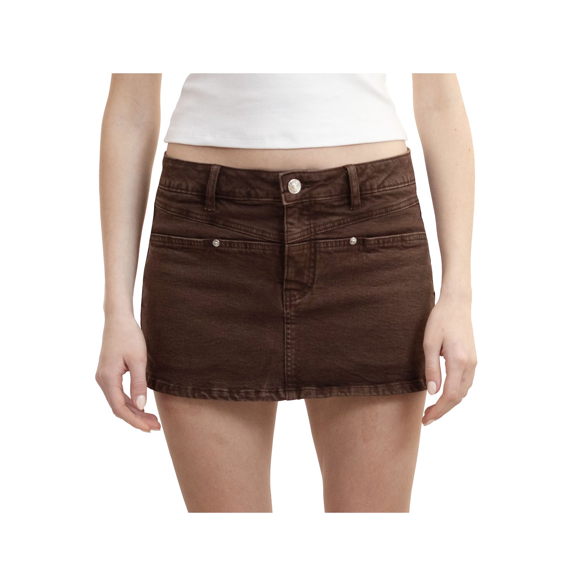 Juniors madden girl Mid Rise Denim Mini Skort, Girls, Size: XS, Bronze