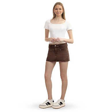Juniors' madden girl Mid Rise Denim Mini Skort