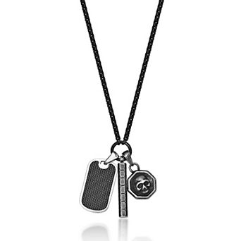 LYNX Men's Stainless Steel Multi-Pendant Necklace