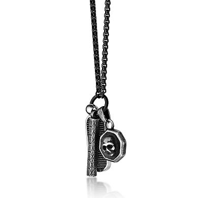 LYNX Men's Stainless Steel Multi-Pendant Necklace