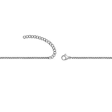 LYNX Men's Stainless Steel Black Spinel, Malachite & Blue Sodalite Pendant Necklace