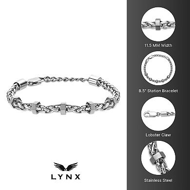 Men's LYNX Stainless Steel Wheat Chain Bracelet