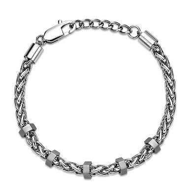 Men's LYNX Stainless Steel Wheat Chain Bracelet