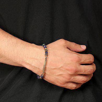 Men's LYNX Stainless Steel Multi Stone Stretch Bracelet