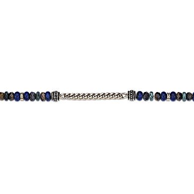 Men's LYNX Stainless Steel Multi Stone Stretch Bracelet