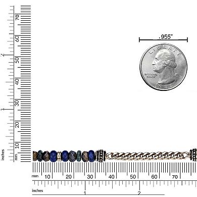 Men's LYNX Stainless Steel Multi Stone Stretch Bracelet