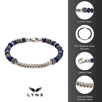 Men's LYNX Stainless Steel Multi Stone Stretch Bracelet