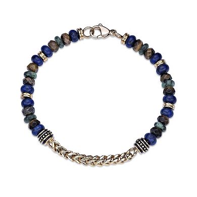 Men's LYNX Stainless Steel Multi Stone Stretch Bracelet