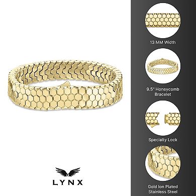 Men's LYNX Stainless Steel Honey Comb Bracelet