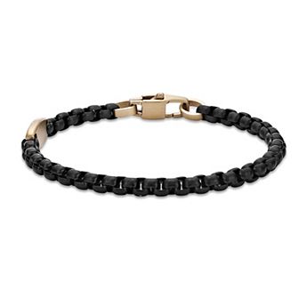 Men's LYNX Stainless Steel Two Tone Round Box Chain Bracelet