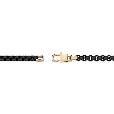 Men's LYNX Stainless Steel Two Tone Round Box Chain Bracelet