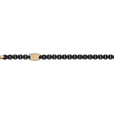 Men's LYNX Stainless Steel Two Tone Round Box Chain Bracelet