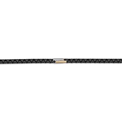 LYNX Men's Stainless Steel Two Tone Round Box Chain Bracelet