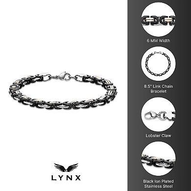LYNX Men's Stainless Steel Link Chain Bracelet