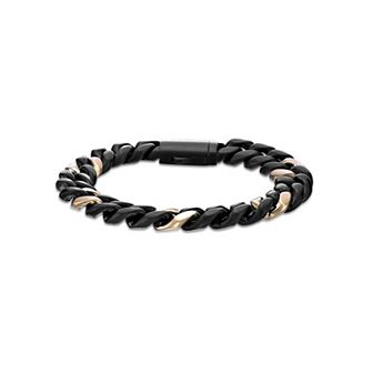 LYNX Men's Stainless Steel Miami Cuban Chain Bracelet