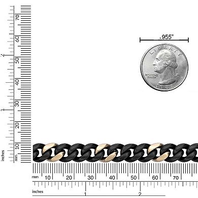 LYNX Men's Stainless Steel Miami Cuban Chain Bracelet