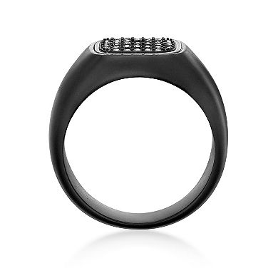 Men's LYNX Stainless Steel Lab-Created White Sapphire Ring