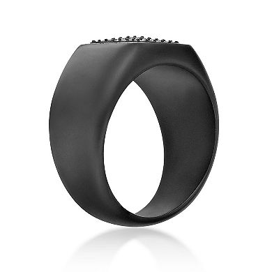 Men's LYNX Stainless Steel Lab-Created White Sapphire Ring