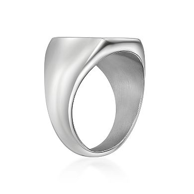 Men's LYNX Stainless Steel Mother of Pearl & Spinel Signet Ring