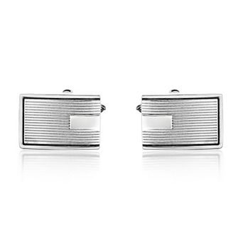 LYNX Men's Stainless Steel Black Resin Cuff Links