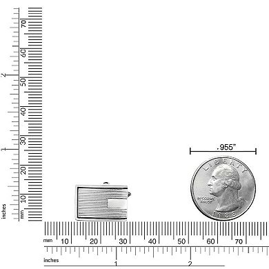 LYNX Men's Stainless Steel Black Resin Cuff Links