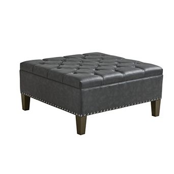 Madison Park Alice Upholstered Button Tufted Square Cocktail Ottoman