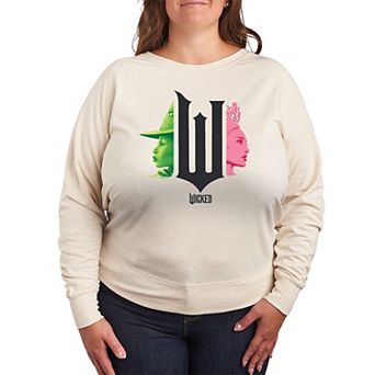 Plus Size Wicked Elphaba & Glinda French Terry Long Sleeve Tee