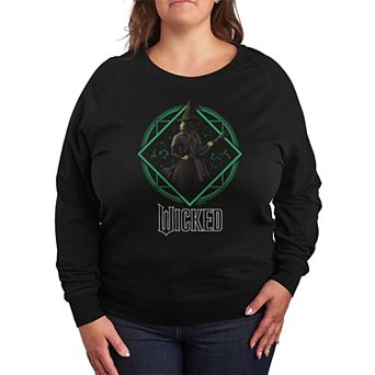 Plus Size Wicked Elphaba Portrait French Terry Long Sleeve Tee