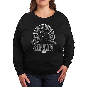 Plus Size Wicked Elphaba Portrait French Terry Long Sleeve Tee