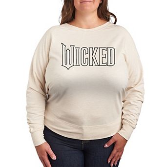 Plus Size Wicked Outline Logo French Terry Long Sleeve Tee