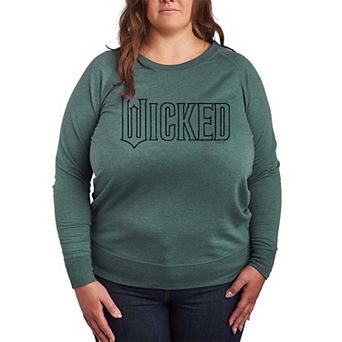 Plus Size Wicked Outline Logo French Terry Long Sleeve Tee