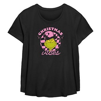 Plus Size Dr. Seuss Grinch Christmas Vibes Flowy Graphic Tee