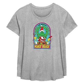 Plus Size Dr. Seuss Grinch Roast Beast Flowy Graphic Tee